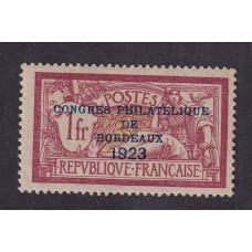 FRANCIA 1923 Yv 182  ESTAMPILLA NUEVA CON GOMA DE GRAN CALIDAD CONGRESO DE BORDEAUX, HERMOSA Y DE LUJO 875 EUROS